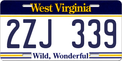 WV license plate 2ZJ339