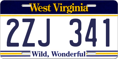 WV license plate 2ZJ341