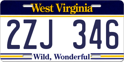 WV license plate 2ZJ346