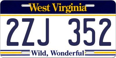 WV license plate 2ZJ352