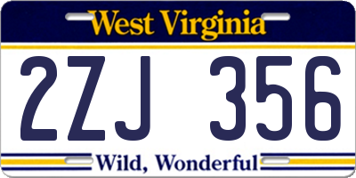 WV license plate 2ZJ356