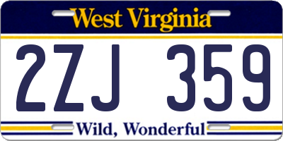 WV license plate 2ZJ359