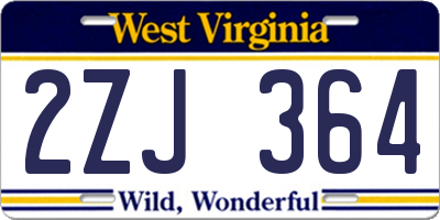 WV license plate 2ZJ364