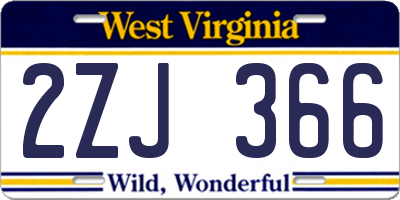 WV license plate 2ZJ366