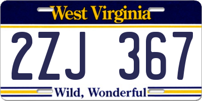 WV license plate 2ZJ367