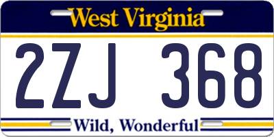 WV license plate 2ZJ368