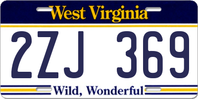 WV license plate 2ZJ369