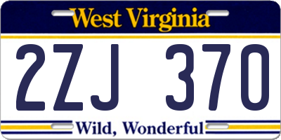 WV license plate 2ZJ370