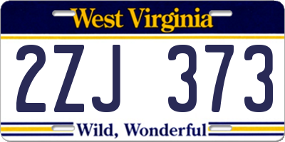WV license plate 2ZJ373