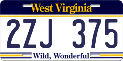 WV license plate 2ZJ375