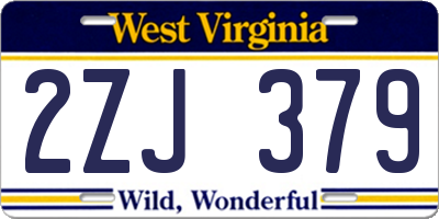 WV license plate 2ZJ379