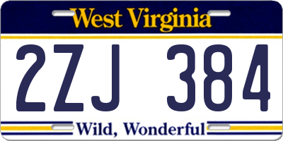 WV license plate 2ZJ384
