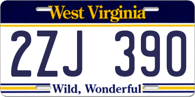 WV license plate 2ZJ390
