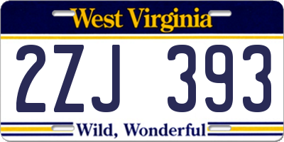 WV license plate 2ZJ393