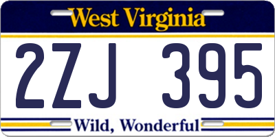 WV license plate 2ZJ395