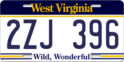 WV license plate 2ZJ396