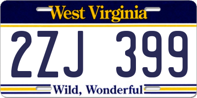 WV license plate 2ZJ399