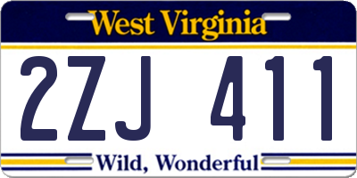 WV license plate 2ZJ411