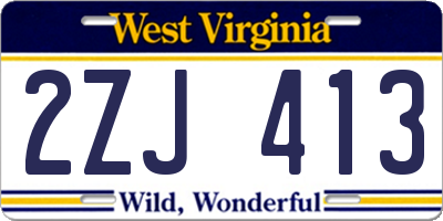 WV license plate 2ZJ413
