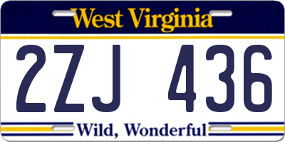 WV license plate 2ZJ436