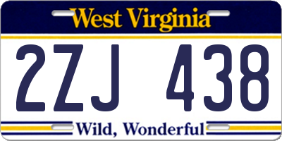 WV license plate 2ZJ438