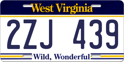 WV license plate 2ZJ439