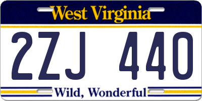 WV license plate 2ZJ440