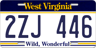 WV license plate 2ZJ446