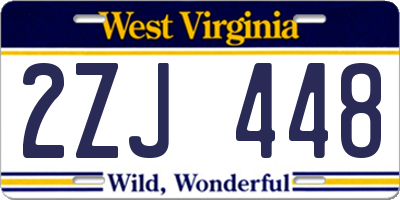 WV license plate 2ZJ448