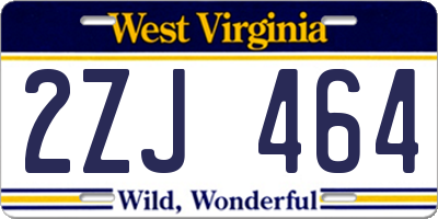 WV license plate 2ZJ464