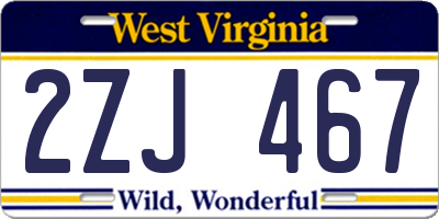 WV license plate 2ZJ467