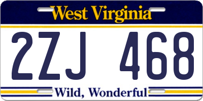 WV license plate 2ZJ468