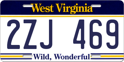 WV license plate 2ZJ469