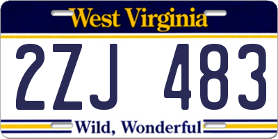 WV license plate 2ZJ483