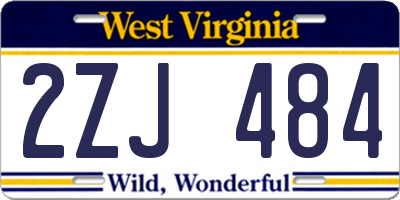 WV license plate 2ZJ484