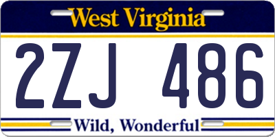 WV license plate 2ZJ486