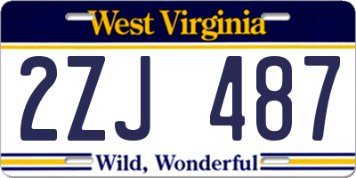 WV license plate 2ZJ487