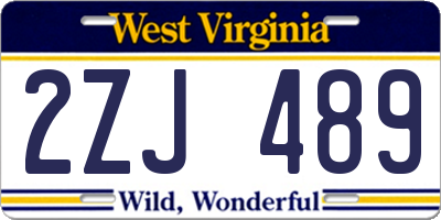 WV license plate 2ZJ489