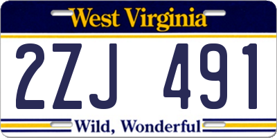WV license plate 2ZJ491
