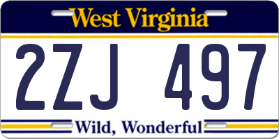 WV license plate 2ZJ497