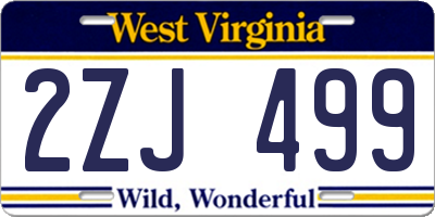 WV license plate 2ZJ499