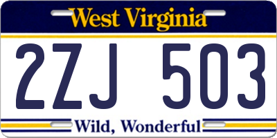 WV license plate 2ZJ503