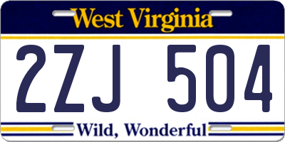 WV license plate 2ZJ504