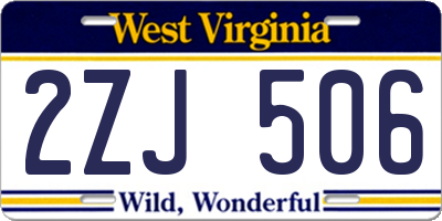 WV license plate 2ZJ506