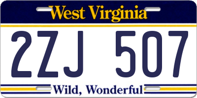 WV license plate 2ZJ507