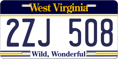 WV license plate 2ZJ508