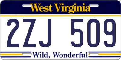 WV license plate 2ZJ509