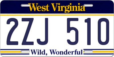 WV license plate 2ZJ510