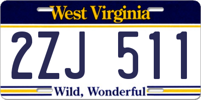 WV license plate 2ZJ511