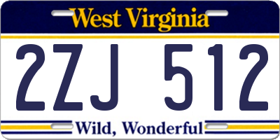WV license plate 2ZJ512